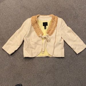 J crew collection cropped raffia blazer 6
